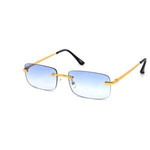 Hip Hop Sunglasses Men Women Fashion Blue Lens Square Model Party Festival Small